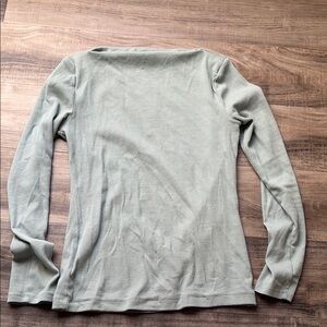Mint Green Long Sleeve Fitted Top LOFT Women’s Size Small Wide Neckline